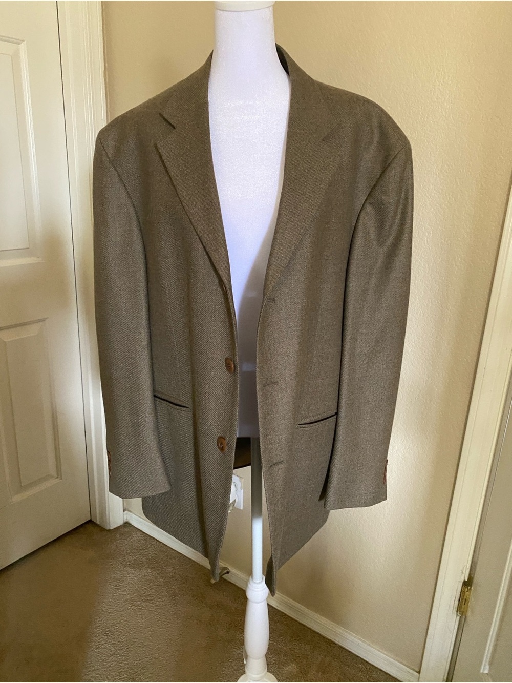 Men's Classic Brown Wool Blend cashmere Blazer